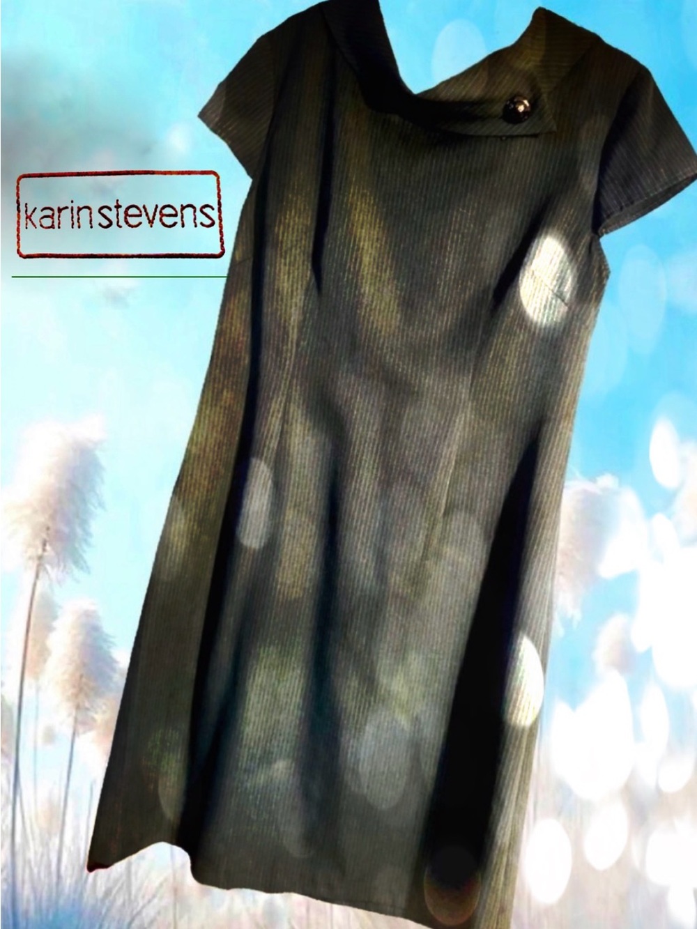 Karin Stevens Asymmetrical Olive Dress